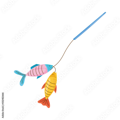 fishing hook with fishes