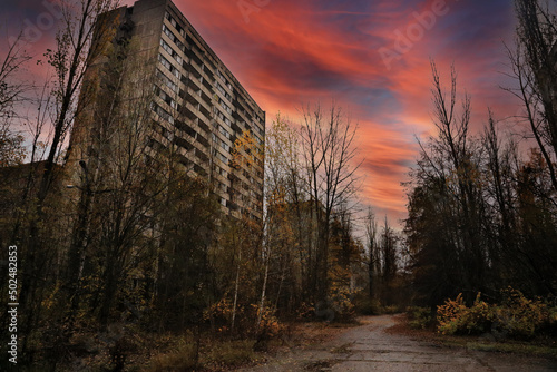Abandoned city of Pripyat, Chernobyl exclusion zone, Ukraine photo