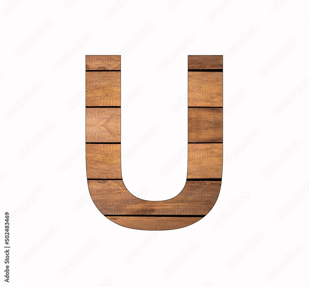 Alphabet letter U - Tongue and groove board Alphabet letter U - Tongue and groove board