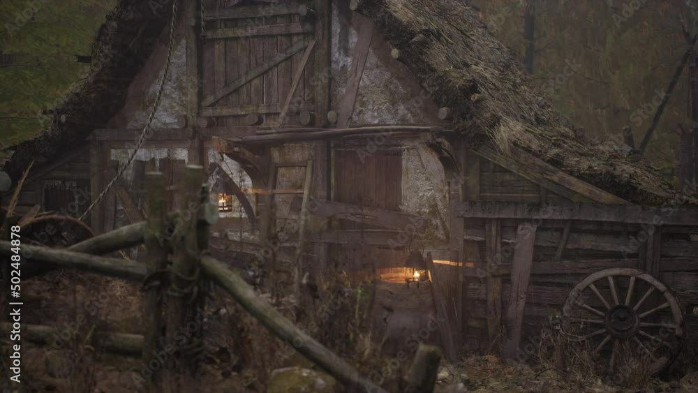 ancient wooden village in country side ancient wooden village in country side