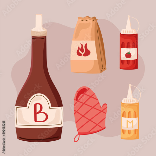 five bbq time icons