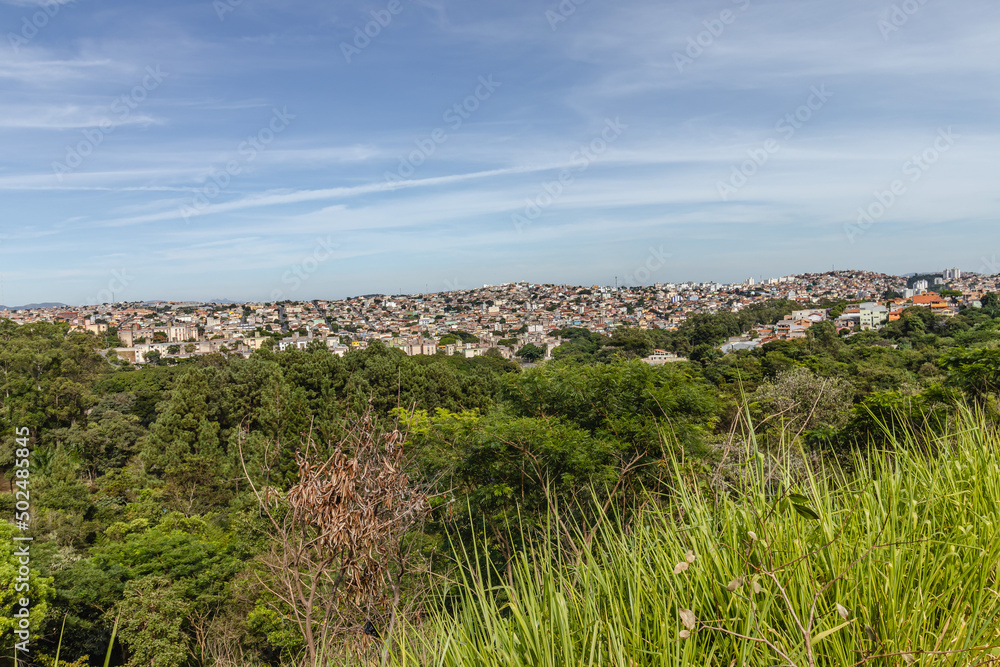 panoramic view of the city of Belo Horizonte seen from the top of Barreiro, State of Minas Gerais, Brazil