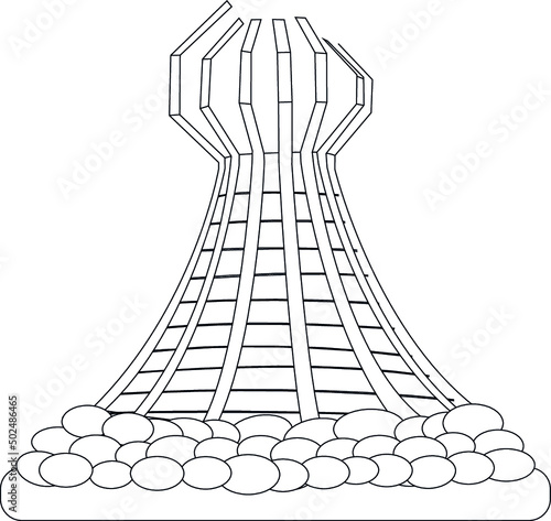 Halabja Monument line art vector photo