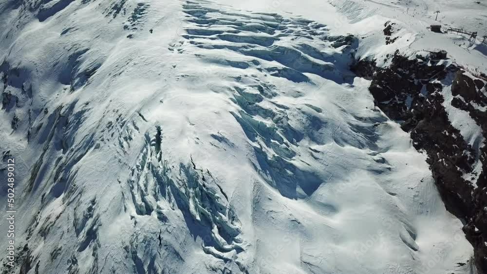 Crevasse of a blue glacier in the swiss alps, Saas Fee Crevasse of a blue glacier in the swiss alps, Saas Fee