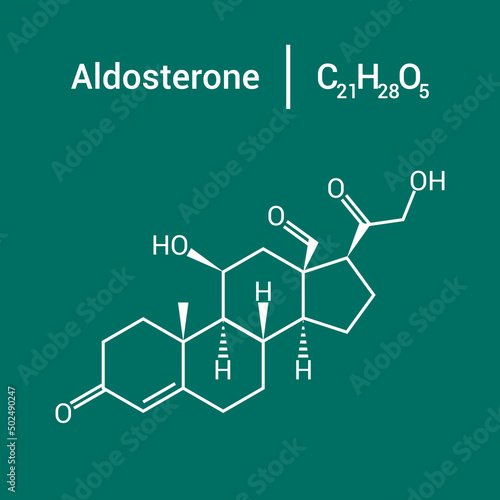 chemical structure of aldosterone (C21H28O5)