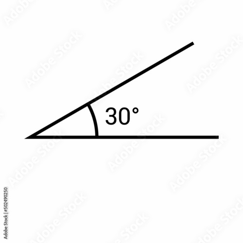 30 degree angle icon in mathematics
