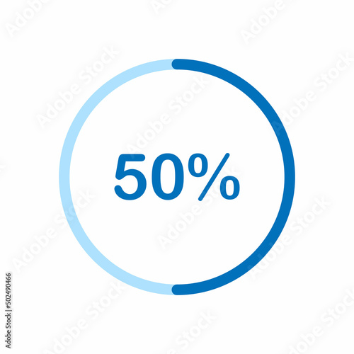 pie chart circle percentage diagram 50 percent (50%) for ui web and graphic design vector illustration