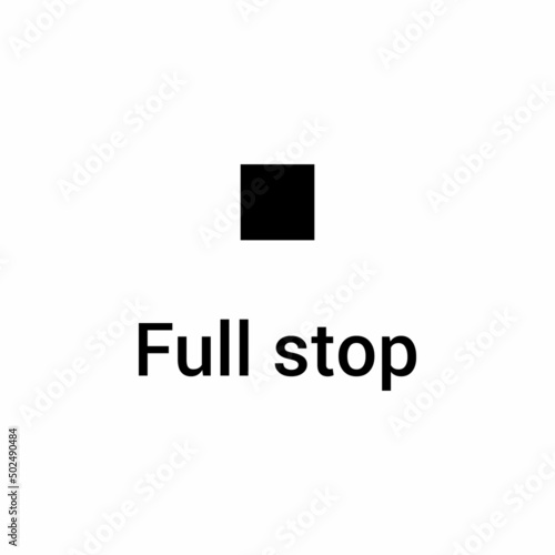 Full stop in English grammar vector illustration