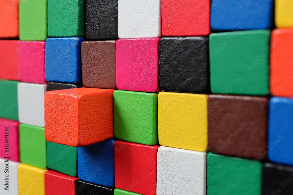 Colorful wooden rectangles for math Cuisenaire rods. Mathematical concepts.