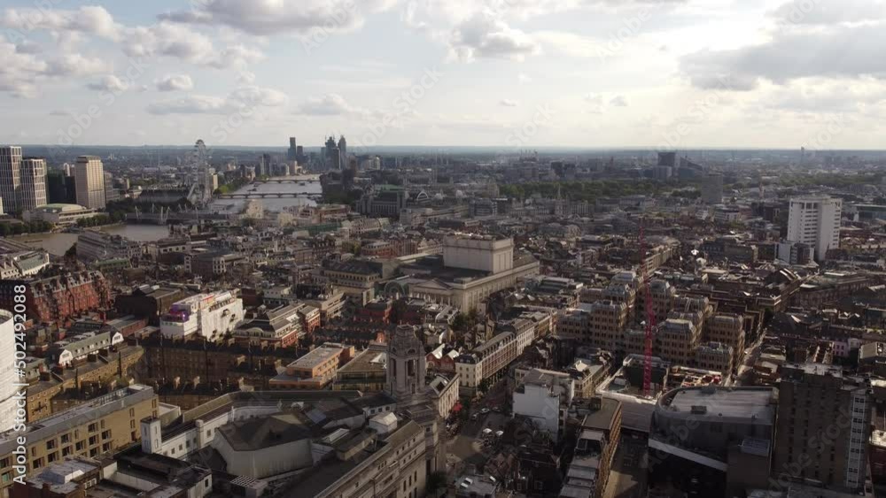 A static drone view of Bloomsbury with beautiful cloudy skies in the background. A static drone view of Bloomsbury with beautiful cloudy skies in the background.