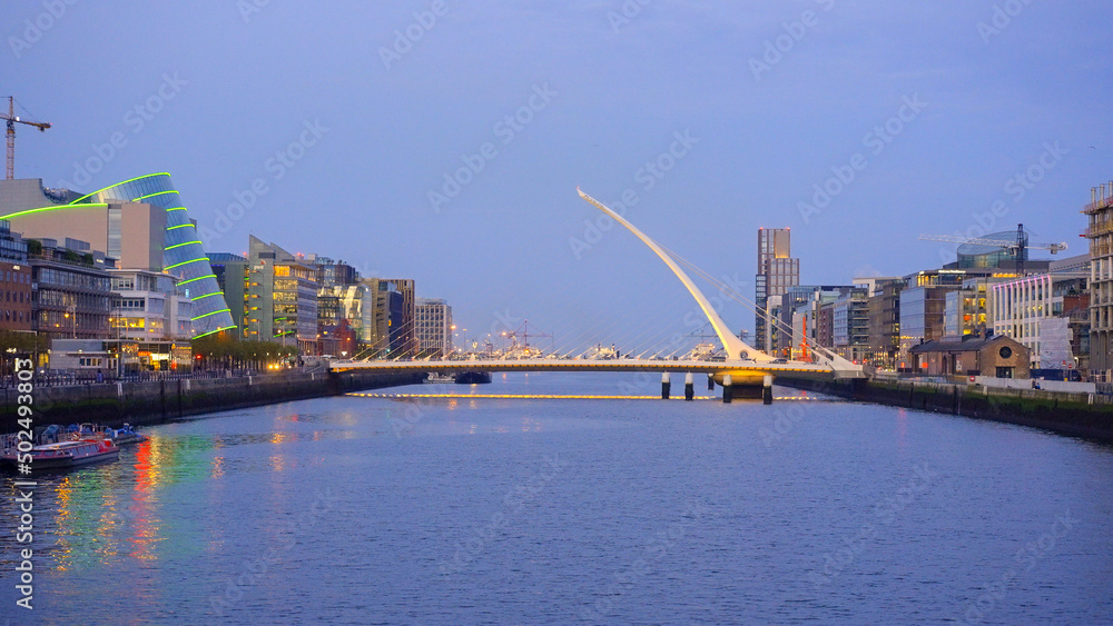 Fototapeta premium River Liffey in the city of Dublin - travel photograophy - Ireland travel photography