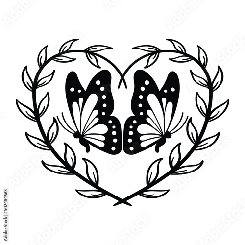 hand drawn butterfly vintage doodle illustration for tattoo stickers poster etc