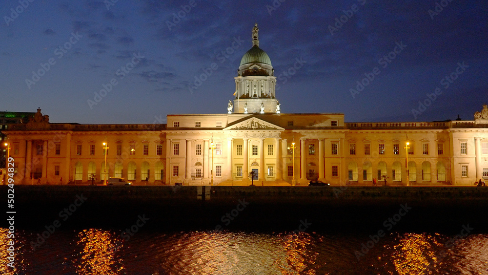 Custom House Dublin at night - Ireland travel photography