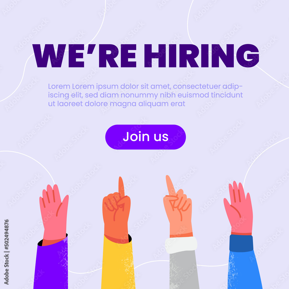 Flat design we are hiring concept Flat design we are hiring concept