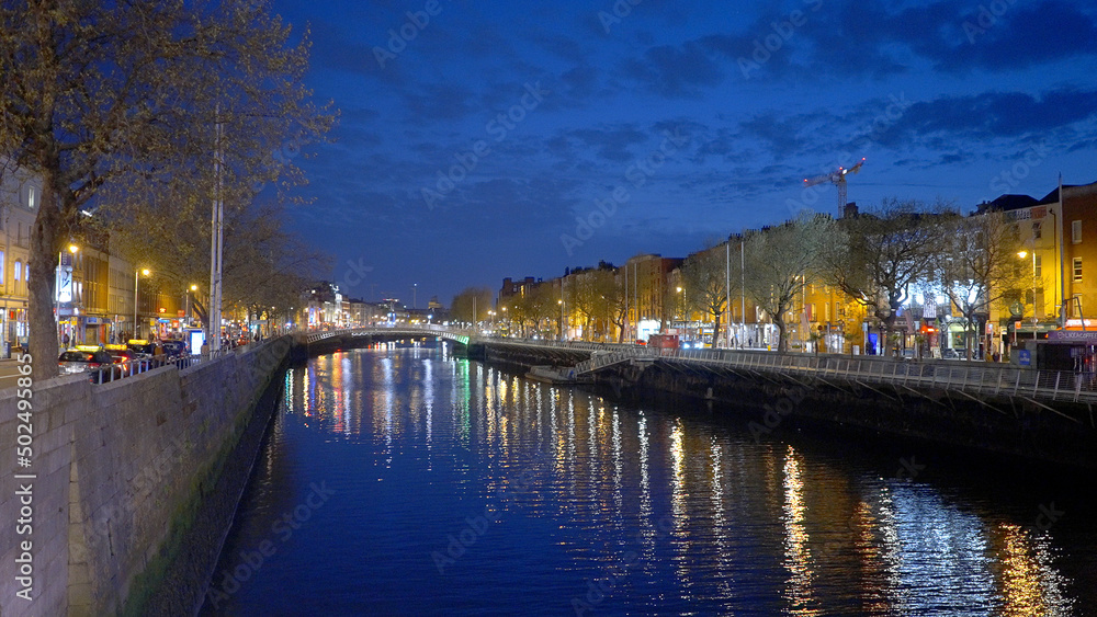 River Liffey in the city of Dublin - travel photograophy - Ireland travel photography
