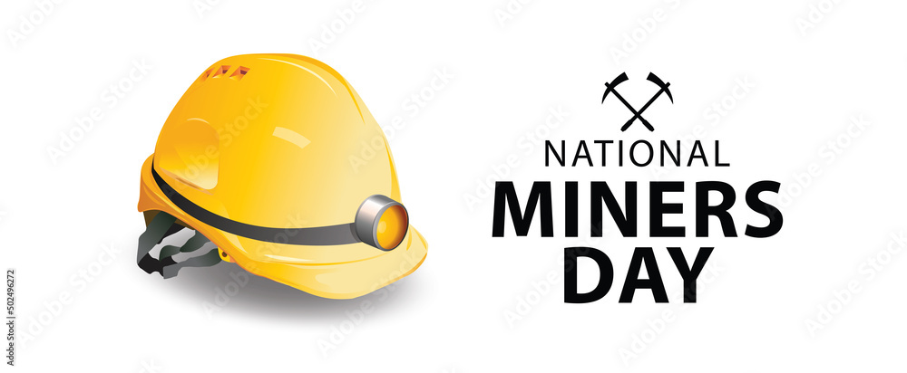 national miners day, work safety, safety equipment , Horizontal banner , vector illustration. national miners day, work safety, safety equipment , Horizontal banner , vector illustration.