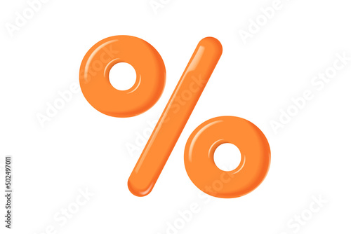 Percent sign. Percentage, discount, sale, promotion concept. 3d vector icon illustration.