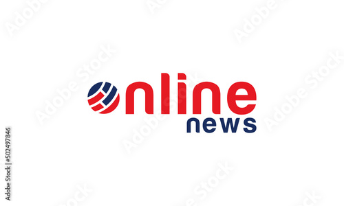 Online news logo design vector templet, 