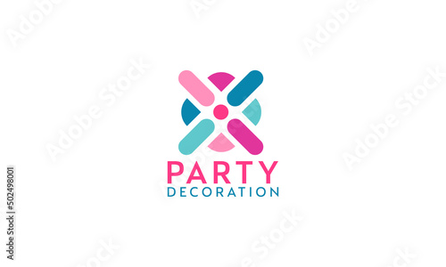 Party logo design vector templet, 