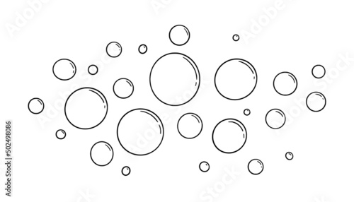 Water bubble doodle. Hand drawn line sketch style bubble sparkle. Water drop isolated vector illustration.