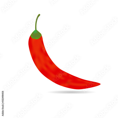 spicy red chili isolated on white background
