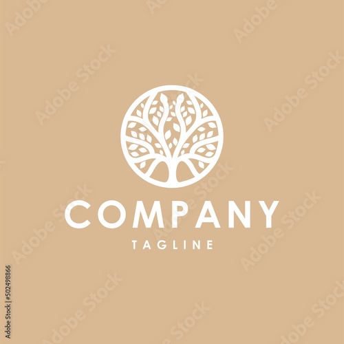 tree vector icon logo. Minimalist vector logo icon tree.