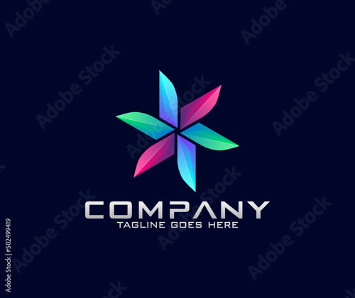 Free Download Modern Spinning Turbine logo designs concept Wind Power energy Technology logo - GFXLoad