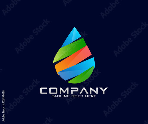 Free Download Colorful water drop logo design - GFXLoad
