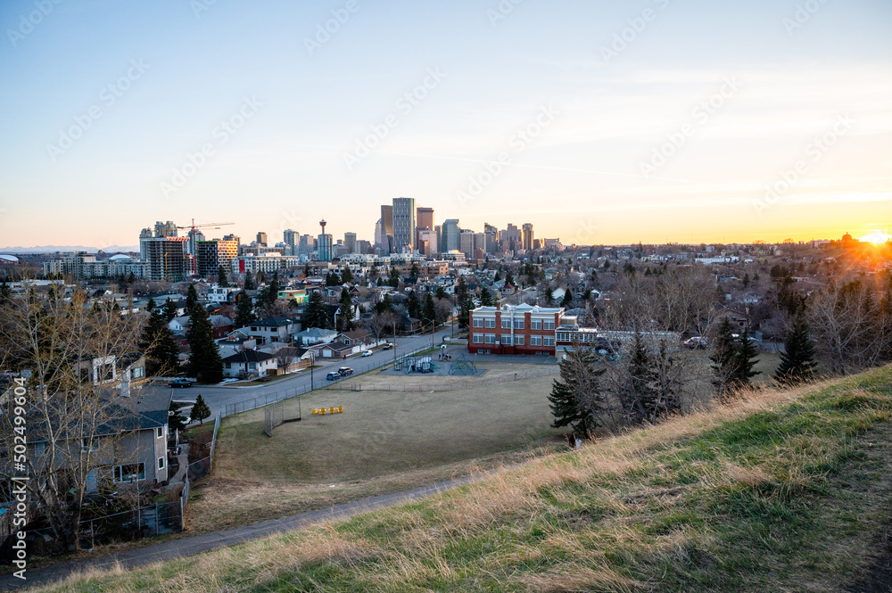 Calgary skyline from Renfrew and Bridgeland neighbourhoods