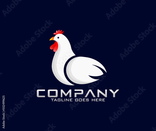 Chicken Logo Design Chicken Logo Template Modern Design Flat Logo Vector Illustration