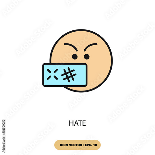 hate icons  symbol vector elements for infographic web