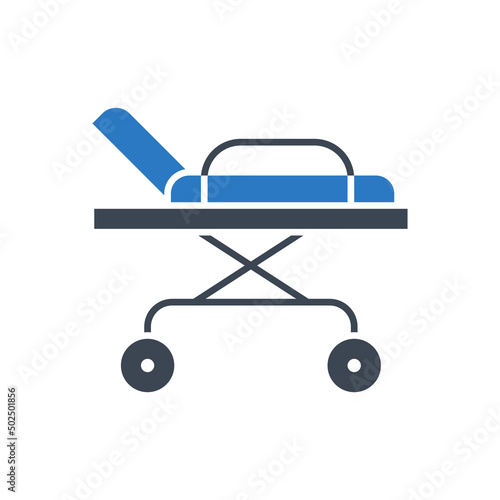 Hospital bed related vector glyph icon © A Oleksii