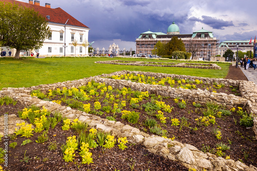 Excavation of the st Zikmund church at the Castle Hill, Sandor palace, Budapest, Hungary, Europe photo