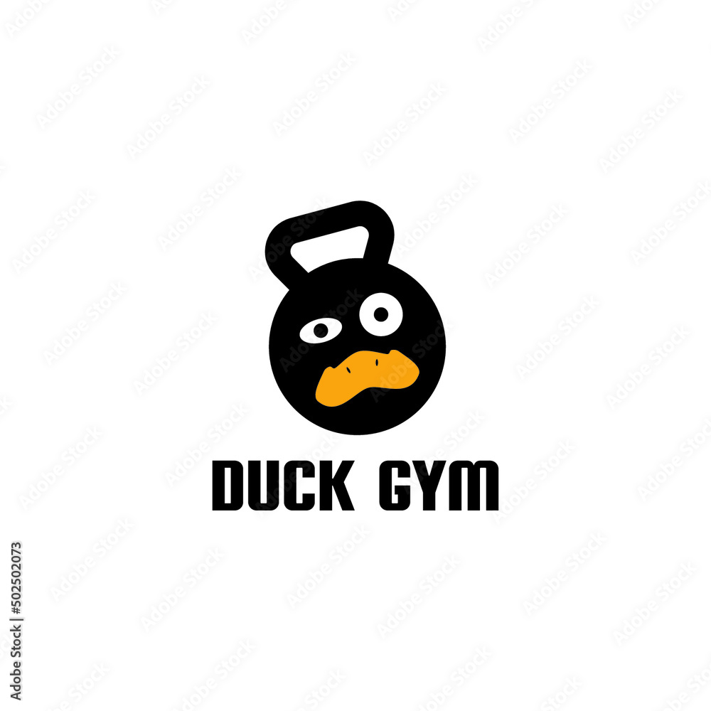 Duck Gym Fitness Logo Fun