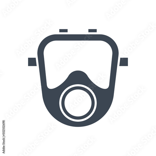 Gas mask related vector glyph icon