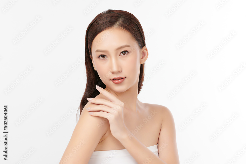 Beautiful young asian woman with clean fresh skin on white background, Face care, Facial treatment, Cosmetology, beauty and spa, Asian women portrait. Beautiful young asian woman with clean fresh skin on white background, Face care, Facial treatment, Cosmetology, beauty and spa, Asian women portrait.