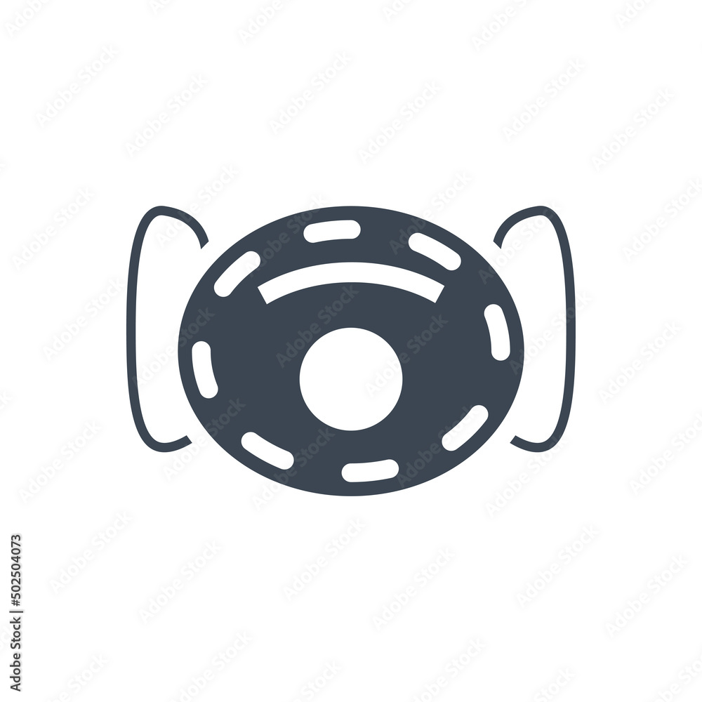 FFP2 medical mask related vector glyph icon. FFP2 medical mask related vector glyph icon.