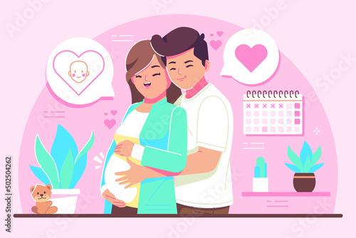 pregnancy concept flat design illustration