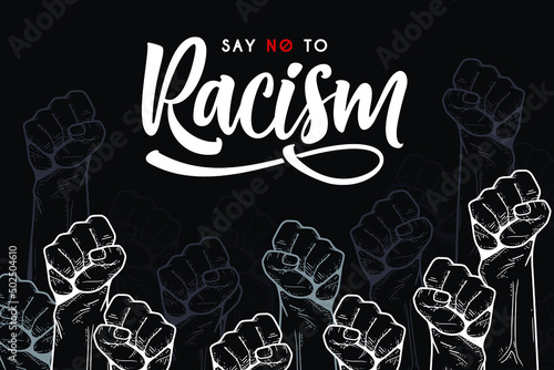 say no to racism illustration background