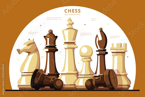 playing chess games vector illustration