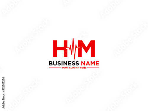 Letter HM Logo Icon, Colorful Hm mh Medical Logo Letter vector for smart digital medical or doctors