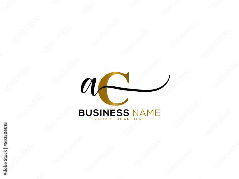 Alphabet AC ca Signature Letter Logo, Signature Ac Logo Icon Design ...