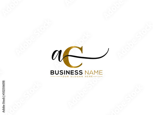 Alphabet AC ca Signature Letter Logo, Signature Ac Logo Icon Design