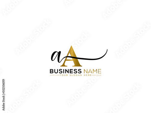 Alphabet AA a a Signature Letter Logo, Signature Aa Logo Icon Design