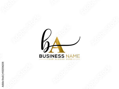 initials BA Logo Icon, Signature ba ab Logo Letter Vector Image Design For Clothing Business