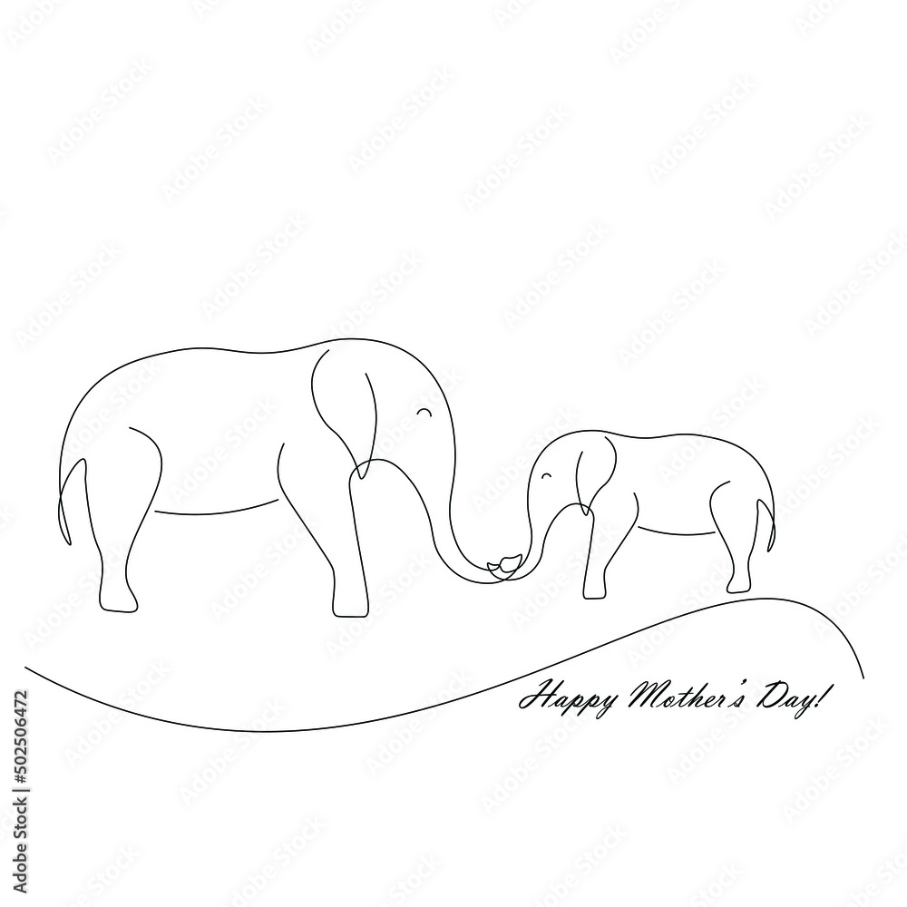Fototapeta premium Happy mothers day card vector illustration