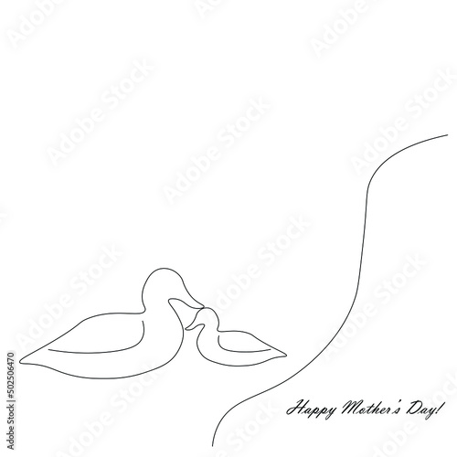Fototapeta Naklejka Na Ścianę i Meble -  Happy mothers day card vector illustration
