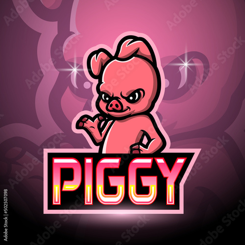 Pig esport logo mascot design