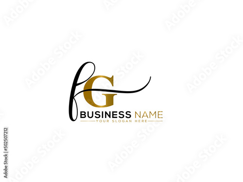 Signature FG Logo Icon, Initial Fg gf Signature Letter Logo Design For Business or Finance