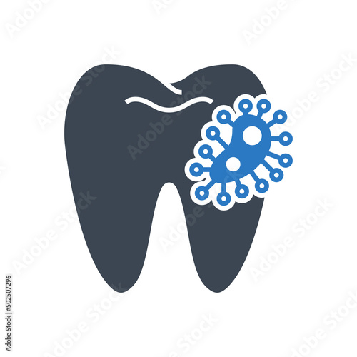 Dental Bacteria Glyph Icon
